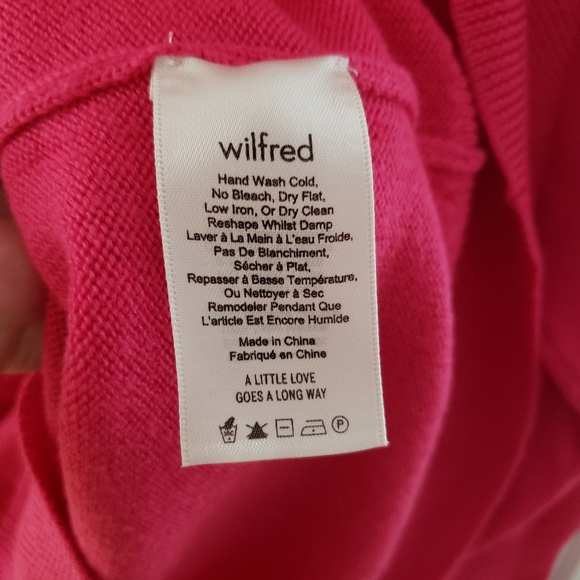 Wilfred cyprie mock neck merino wool sweater in vital pink sz S - Picture 5 of 10